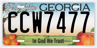 GA license plate CCW7477