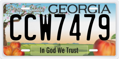GA license plate CCW7479