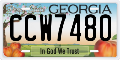 GA license plate CCW7480