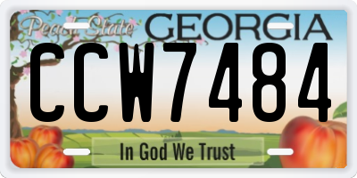 GA license plate CCW7484