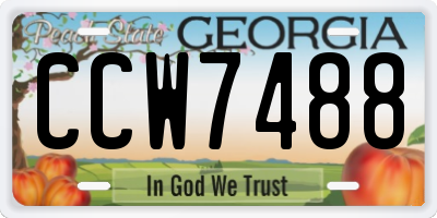 GA license plate CCW7488