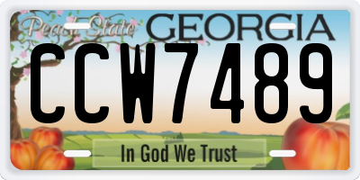 GA license plate CCW7489