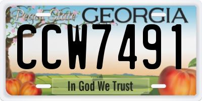 GA license plate CCW7491
