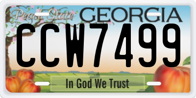 GA license plate CCW7499