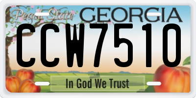 GA license plate CCW7510