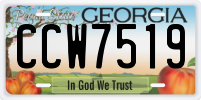 GA license plate CCW7519