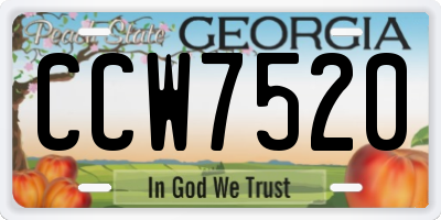 GA license plate CCW7520