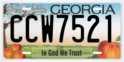 GA license plate CCW7521