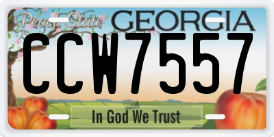 GA license plate CCW7557
