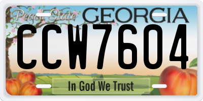 GA license plate CCW7604
