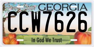 GA license plate CCW7626