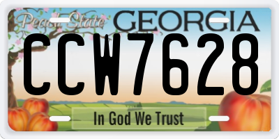 GA license plate CCW7628