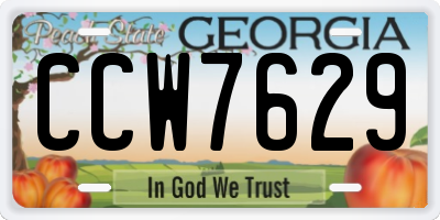 GA license plate CCW7629