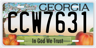 GA license plate CCW7631