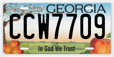 GA license plate CCW7709