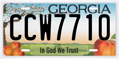 GA license plate CCW7710