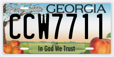 GA license plate CCW7711