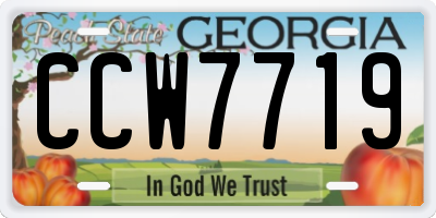 GA license plate CCW7719
