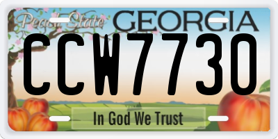 GA license plate CCW7730