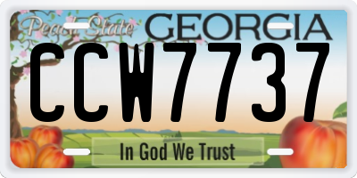 GA license plate CCW7737