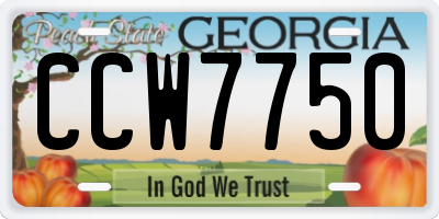 GA license plate CCW7750