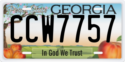 GA license plate CCW7757