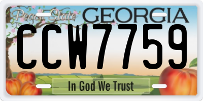 GA license plate CCW7759
