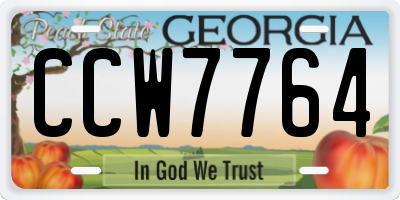 GA license plate CCW7764