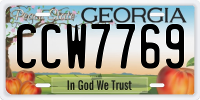 GA license plate CCW7769
