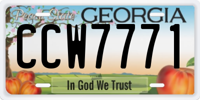GA license plate CCW7771