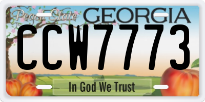 GA license plate CCW7773