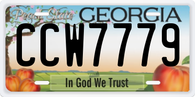GA license plate CCW7779