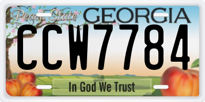 GA license plate CCW7784