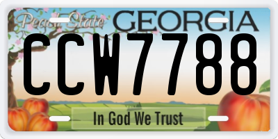 GA license plate CCW7788