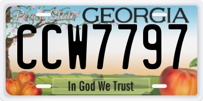 GA license plate CCW7797