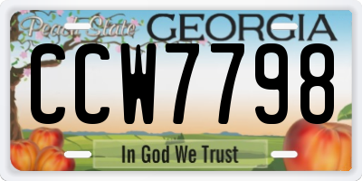 GA license plate CCW7798