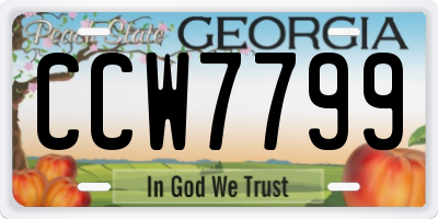GA license plate CCW7799