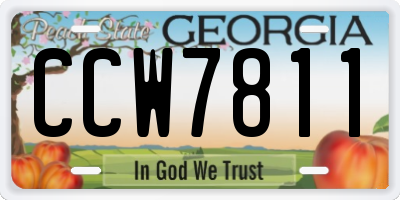 GA license plate CCW7811