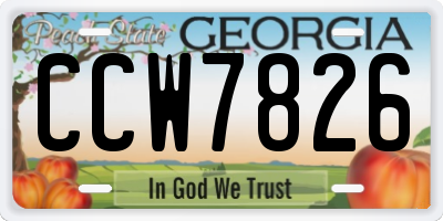 GA license plate CCW7826