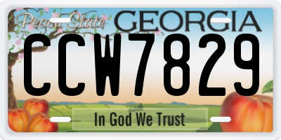 GA license plate CCW7829