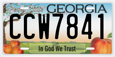 GA license plate CCW7841
