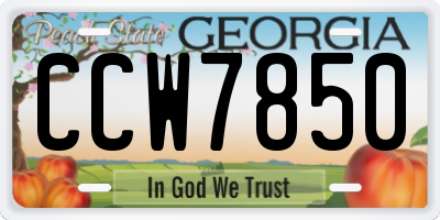 GA license plate CCW7850