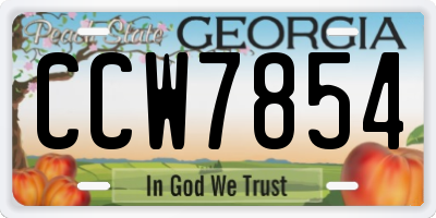 GA license plate CCW7854