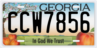 GA license plate CCW7856