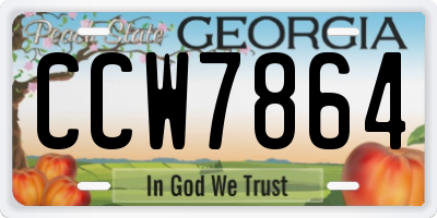 GA license plate CCW7864