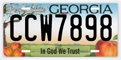 GA license plate CCW7898