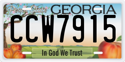 GA license plate CCW7915