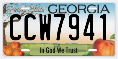 GA license plate CCW7941