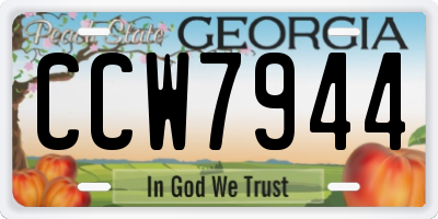 GA license plate CCW7944