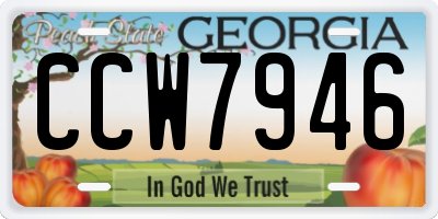 GA license plate CCW7946
